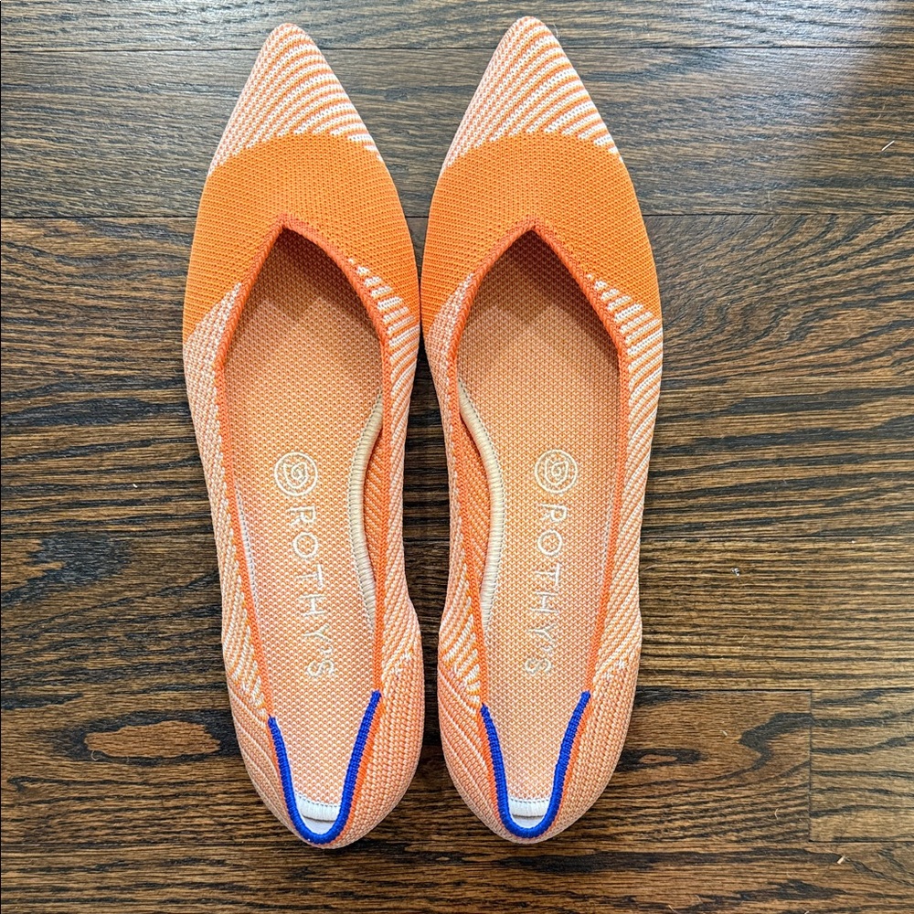 Rothy's Women's Striped Orange Flats